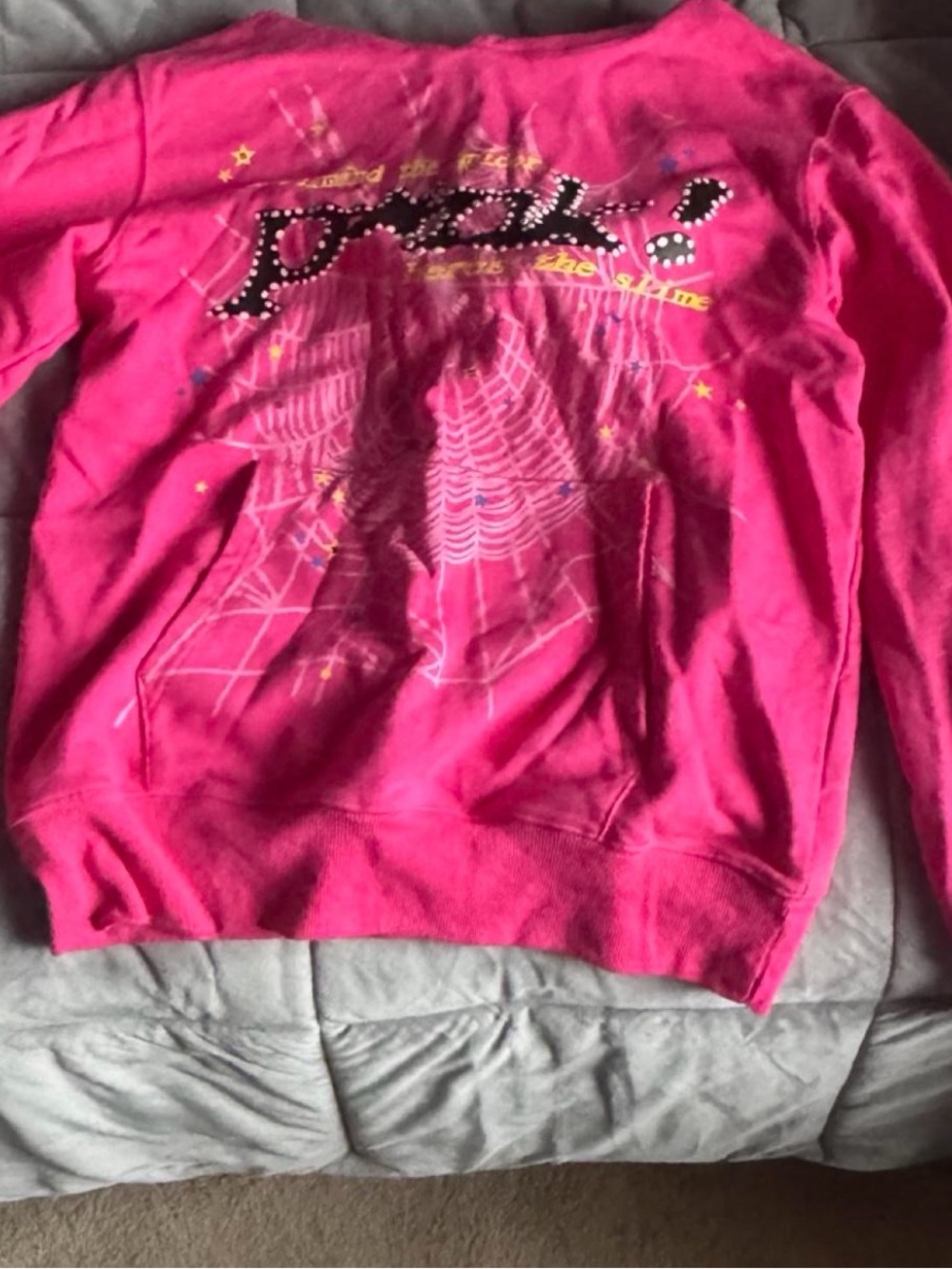 Mens pink spider hoodie